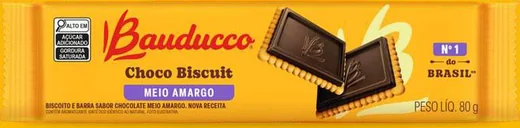 Choco Biscuit Meio Amargo 80 g, embalagem