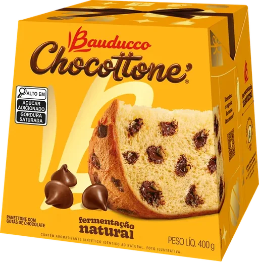 Chocottone Bauducco 400 g, embalagem