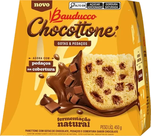 Chocottone Gotas e Pedaços 450 g, embalagem