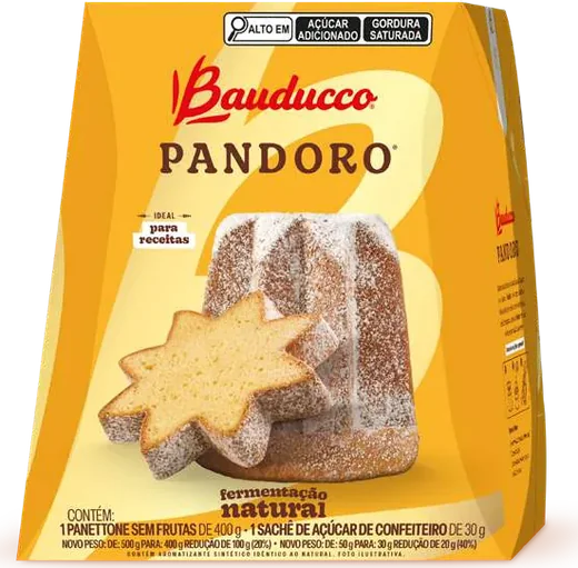 Pandoro Bauducco 400 g, embalagem