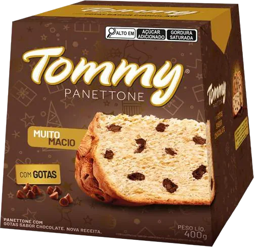 Panettone Gotas Tommy 400 g, embalagem