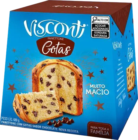 Panettone Gotas Visconti 680 g, embalagem