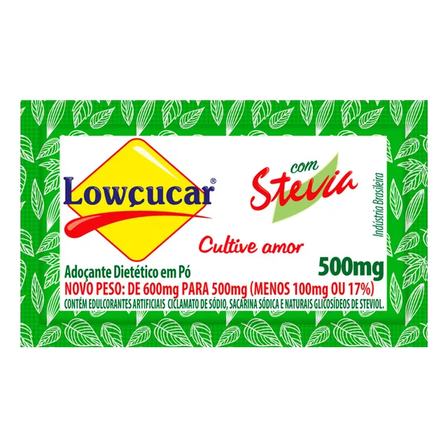 Adoçante Plus com Stévia Lowçucar, embalagem de 500 mg