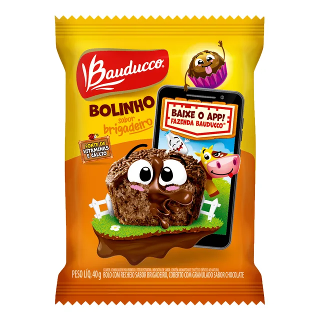 Bolinho Brigadeiro Bauducco, embalagem de 40 g