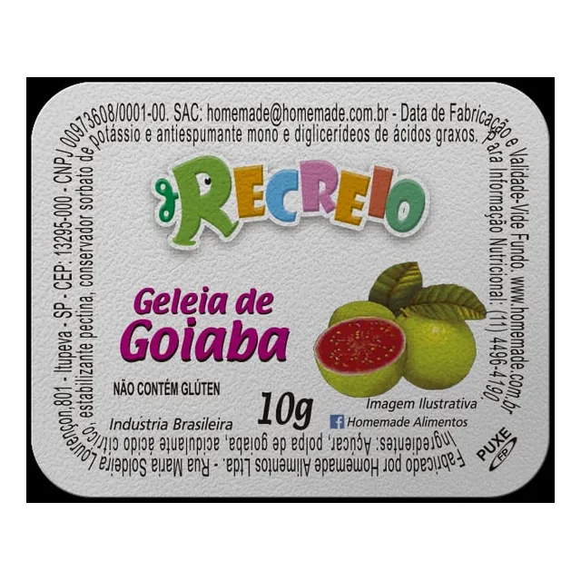 Geleia Goiaba Recreio, embalagem de 10 g
