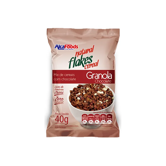 Granola Chocolate Alca Foods, embalagem de 40 g