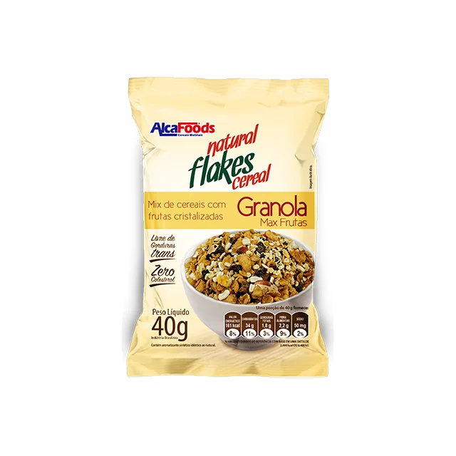 Granola Frutas Alca Foods, embalagem de 40 g