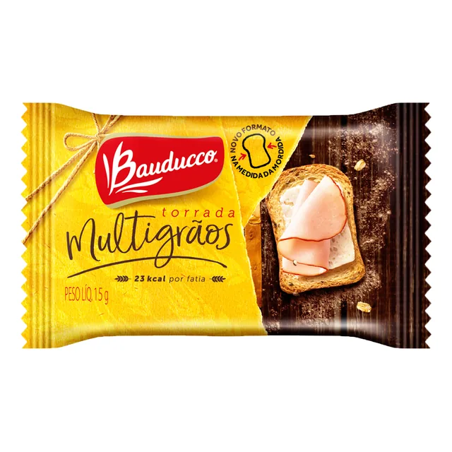 Torrada Multigrãos Bauducco, embalagem de 15 g